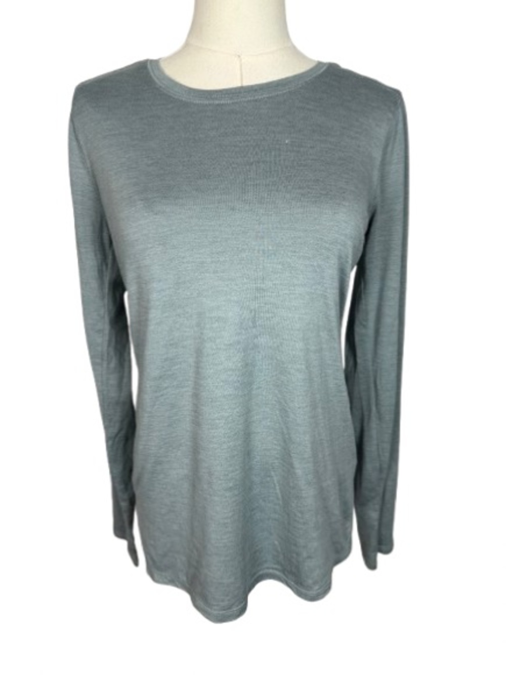 RBX Long Sleeve Crewneck Top - Light Gray/ Teal Size S